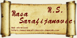 Maša Sarafijanović vizit kartica